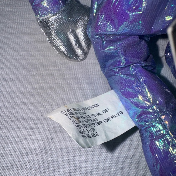 Intel Inside Space Man Bunny People Plush Beanie Blue Metallic Pentium II 90s - Picture 7 of 8